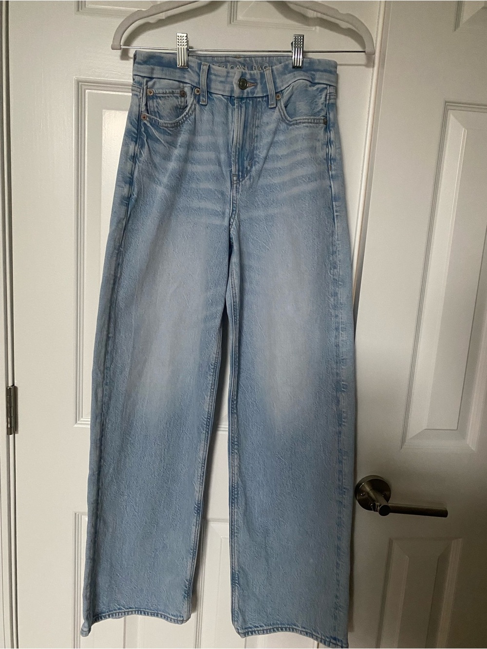 American Eagle Curvy Super High Rise Baggy Straight Jeans Size 0